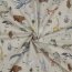 Cotton poplin Digital animals of the world - white