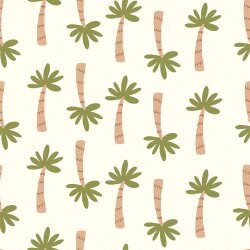 Cotton poplin palm trees - cream