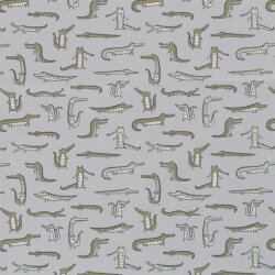 Cotton Poplin Crocodile - grey