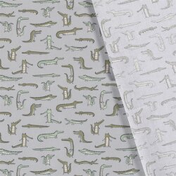 Cotton Poplin Crocodile - grey