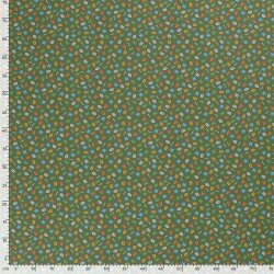Baumwollpopeline bunte Buchstaben - tannengrün