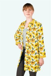 Baumwollpopeline Sonnenblumen - weiß