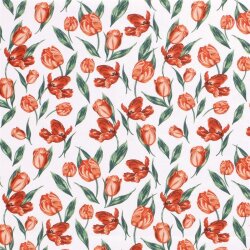 Katoen poplin bloemen