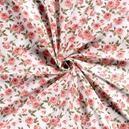 Cotton poplin roses