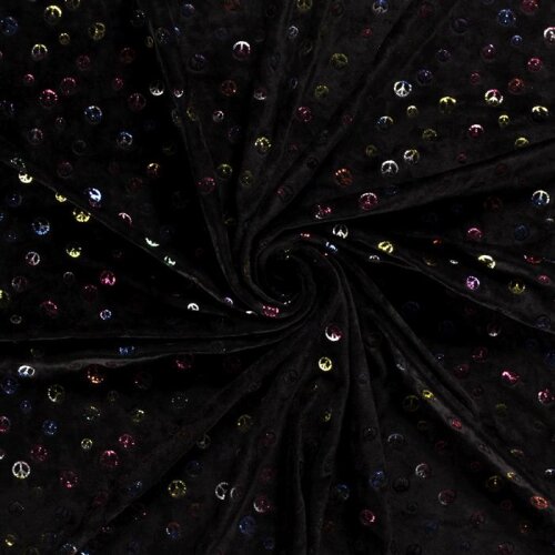 Stretch_Samt Neon Peacezeichen - schwarz