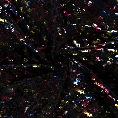 Stretch_Samt Neon Einhorn - schwarz