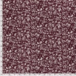 Viscose twill floral pattern - wine red