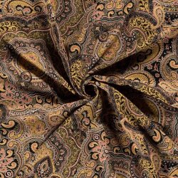 Viscose twill paisley pattern - cold brown
