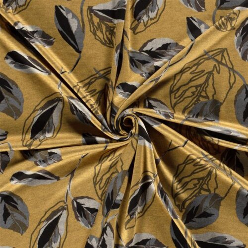 Polyester Viskose Mix Discharge-Druck Blätter - senf