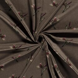 Polyester Viskose Mix Discharge-Druck Blumenzweig - taupe