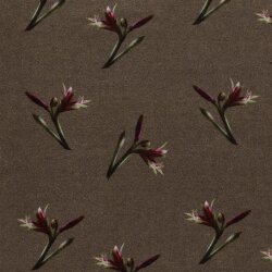 Polyester Viskose Mix Discharge-Druck Blumenzweig - taupe