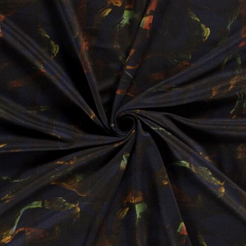 Polyester Viskose Mix Discharge-Druck Muster - dunkelblau