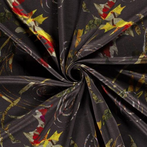 Polyester Viskose Mix Discharge-Druck Kringelmuster - dunkelgrau