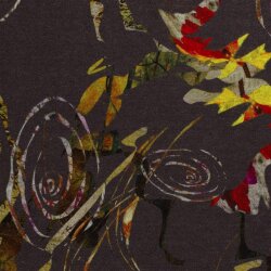 Polyester Viskose Mix Discharge-Druck Kringelmuster - dunkelgrau