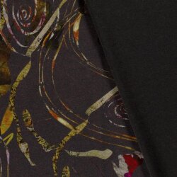 Polyester Viskose Mix Discharge-Druck Kringelmuster - dunkelgrau