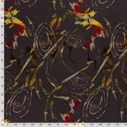 Polyester Viskose Mix Discharge-Druck Kringelmuster - dunkelgrau