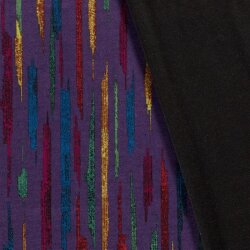 Polyester Viskose Mix Discharge-Druck bunte Linien - lila