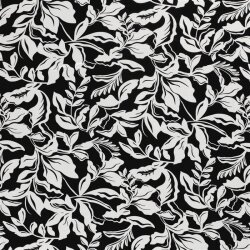 Viscose tricot bloemenvlecht - zwart
