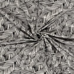 Viscose tricot palmbladeren - wit