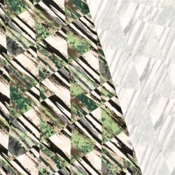 Viscose jersey abstract triangles - green