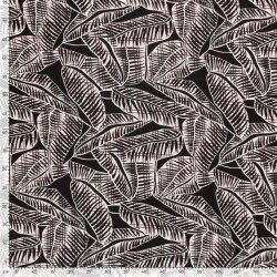 Viscose jersey abstract leaves - wine red
