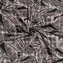 Viscose jersey abstract leaves - wine red