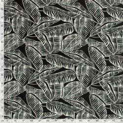 Viscose jersey abstract leaves - dark green