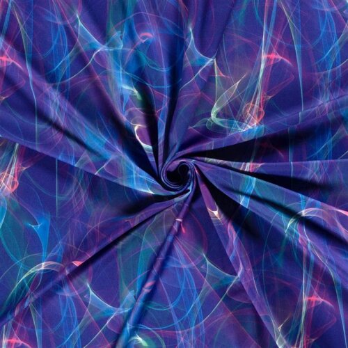 Functional Jersey Sportswear Digital Abstract Lights - Blue Purple