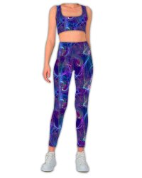 Functional Jersey Sportswear Digital Abstract Lights - Blue Purple