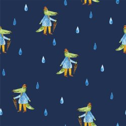 Softshell Digital Crocodile in the Rain - blu notte
