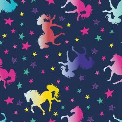 Softshell Digital Colourful Unicorns - blu notte