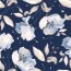 Softshell digital big flowers - midnight blue