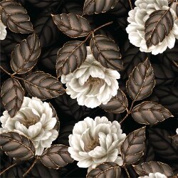 Softshell Digital Roses - marrón chocolate
