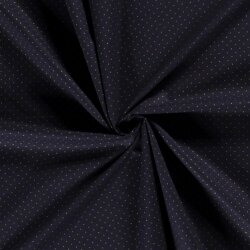 Popeline de coton imprimée mini pois - bleu nuit