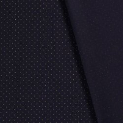 Popeline de coton imprimée mini pois - bleu nuit