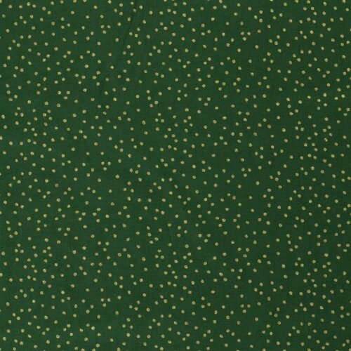 Baumwollpopeline Foliendruck wilde Punkte - tannengrün