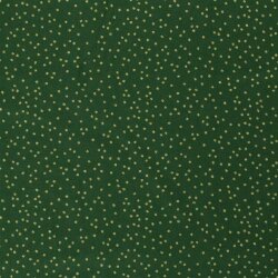 Cotton poplin foil print wild dots - pine green