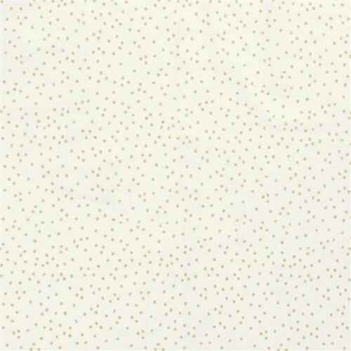 Popelín de algodón estampado puntos silvestres - lana blanco/oro