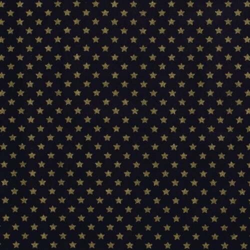 Popeline de coton imprimé étoiles - bleu nuit