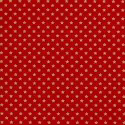 Cotton poplin foil print stars - red