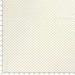 Cotton poplin foil print stars - wool white/gold