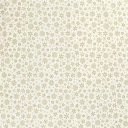 Cotton poplin foil print snowflakes- wool white