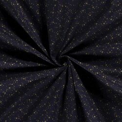 Cotton poplin foil print starry sky - midnight blue