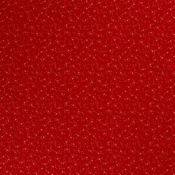 Cotton poplin foil print starry sky - red