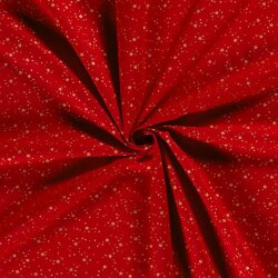 Cotton poplin foil print starry sky - red