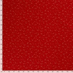 Cotton poplin foil print starry sky - red