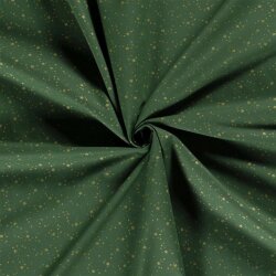 Cotton poplin foil print starry sky - pine green