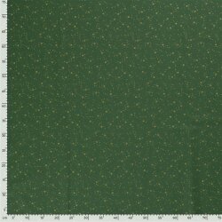 Cotton poplin foil print starry sky - pine green