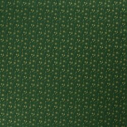 Cotton Poplin Foil Print Star Rain - Fir Green