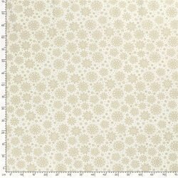 Popelín de algodón con estampado de copos de nieve grandes - Blanco crema